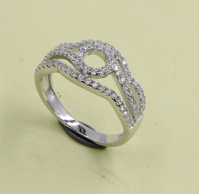 Anelli d'argento Sterling Petite Prong Pave CZ Pear Heart Chevron Oval Round Evil Eye Sterling Silver Rose Ring Sterling