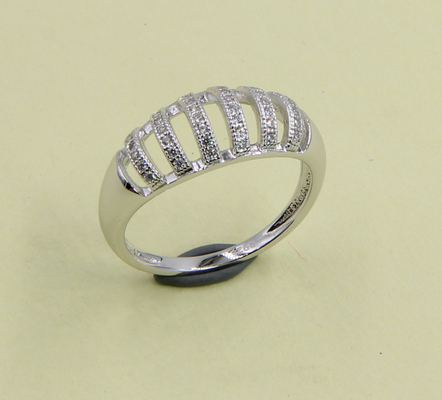 925 Sterling Silver CZ Anelli Con Pave Setting Round Marquise Cuore Ovale Cubo Zirconia Plain Silver Anello Moderno