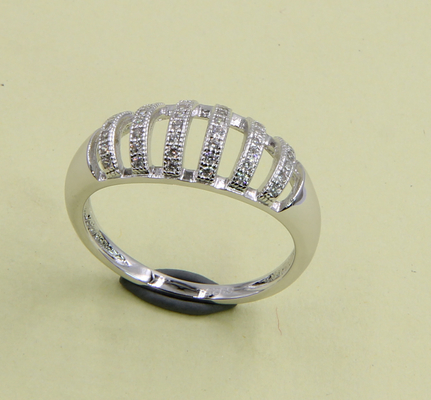 925 Sterling Silver CZ Anelli Con Pave Setting Round Marquise Cuore Ovale Cubo Zirconia Plain Silver Anello Moderno