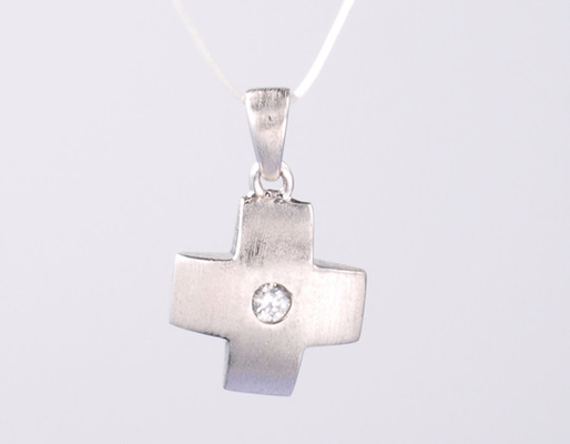 925 Collante di croce d'argento sterlina con incantesimi di design religioso per gioielli