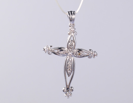 Fancy 46cm S925 Argento CZ Croce Pendente Croce Religiosa Pendente Croce 8 Croce Collezione Gioielli di Moda Pendenti