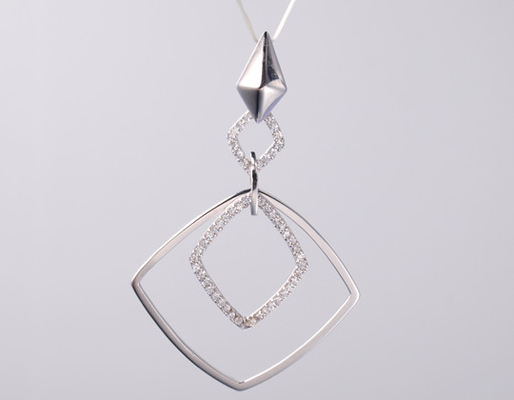 Collante a forma di romboide Colletto geometrico Collante con pietre di zircone 925 Gioielli d'argento Sterling Accessoio d'argento