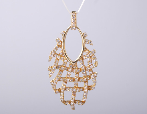 Collante a croce CZ a maglia luccicante in argento sterling 925 Logo personalizzato inciso 2-6g