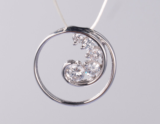 Squisito pendente in forma di pera a lacrima, geometrico, 925 argento sterling, con pietre di zircone