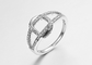 2.80g ha curvato gli anelli d'argento della banda di nozze della CZ 2.5mm con le pietre per le signore
