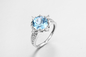 3.8g Sapphire Stone Silver Ring Band blu AAA CZ per le donne