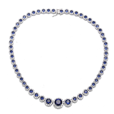Colletto di diamanti di lusso di rubino di grado A di zirconia cubica Colletto di diamanti di zirconia 925 Sterling Silver Sterling Silver Colletto