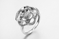 «Doppio fiore di amore» 925 anelli Pinky Promise Ring di Sterling Silver CZ