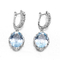 Serratura inglese Topaz Dangle Earrings White Gold blu 4.0g