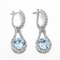 topazio degli azzurri del cerchio di 4.1g Sterling Silver Aquamarine Drop Earrings