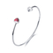 4.30g ha personalizzato il cuore rosso di Sterling Silver Bangle For Ladies 6.0mm
