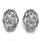 Diamond Stud Earrings 925 orecchini d'argento della CZ turbina clip rotonda bianca sopra