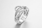 Il cuore ha afferrato 925 il biossido di zirconio d'argento Sterling Silver degli anelli 10.79g Pandora Heart Ring Clear Cubic della CZ