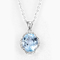 pendente d'argento 10mm Topaz Birthstone Necklace blu svizzero della pietra preziosa 2.75g 925
