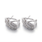 925 orecchini d'argento bianchi del perno di zircone degli orecchini 1.69g 7mm della CZ