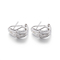 orecchini quadrati del perno di zircone del rombo di 3.13g Sterling Silver Oval Hoop Earrings