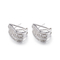 orecchini quadrati del perno di zircone del rombo di 3.13g Sterling Silver Oval Hoop Earrings