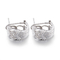 orecchini del perno di zircone di 3.88g 925 Sterling Silver Hoop Earrings AAA 2mm