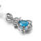 la collana d'argento del pendente della pietra preziosa 2.05g 925 incanta lo zaffiro blu ovale