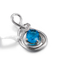 1.69g il migliore amico Sterling Silver Friendship Pendants Double circonda Sapphire Birthstone Necklace