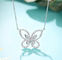 oro bianco Diamond Butterfly Necklace di Diamond Necklace 3.8g dell'oro di 0.45ct 18K