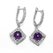 ametista di 3.3g 925 Sterling Silver Gemstone Earrings Purple