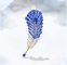 Fibula Sapphire Virgo Necklace 0.25ct Diamond Feather Pendant