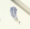 Fibula Sapphire Virgo Necklace 0.25ct Diamond Feather Pendant