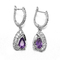 Orecchini pendenti ametisti di Sterling Silver Gemstone Earrings 2.6g di porpora 925
