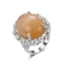 Forma ovale d'argento dell'uovo degli anelli 3.2g della pietra preziosa di Buff Stone 925 per le donne