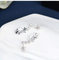 Orecchini d'argento bianchi su misura del perno della piuma di Diamond Earrings 0.38ct dell'oro 18k