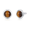 Il rodio ha placcato 925 Sterling Silver Gemstone Earrings Round Tiger Stone Earrings