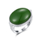 Forma di ovale di Jade Ring Sterling Silver 16x20mm di verde di Birthstone di Sagittario