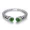 La perla di Sterling Silver Bangles 10x12mm dei cristalli 925 delle pietre modella la giada verde