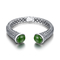 La perla di Sterling Silver Bangles 10x12mm dei cristalli 925 delle pietre modella la giada verde