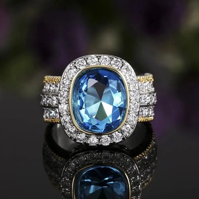 Coppia gli anelli d'argento della CZ di nozze 925, 4.20g Sterling Silver Diamond Engagement Rings