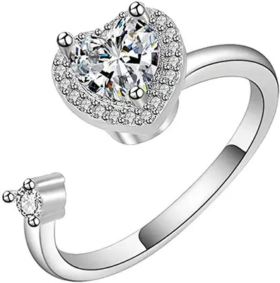 925 anelli di amicizia dell'argento sterlina, anello classico di zircone d'argento di amore