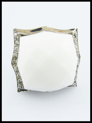 Anelli in argento sterlina 925 di forma irregolare di agate bianca per donne Anelli in argento sterlina con pietre