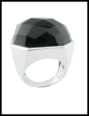 925 Anelli in argento bianco nero agate per donne Anelli in argento sterling Anelli unici in argento sterling