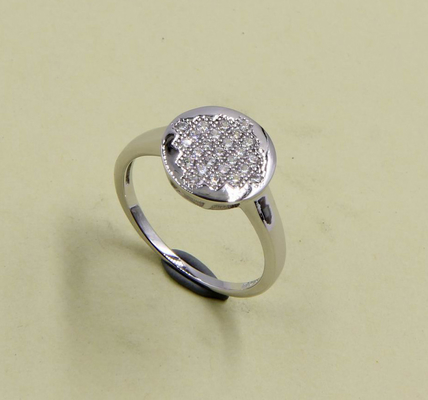 Anello rotondo di zirconia cubica di grado AAA in argento sterling 925 argento sterling cz anelli in argento inciso anello 925 anello in argento
