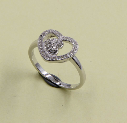 925 Sterling Silver Round Cut Cubic Zirconia Rings Per Donne Sterling Silver Heart Stackable Rings Silver Cz Rings