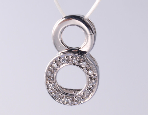 Infinity Hollow Circle 1.25mm/1.5mm Serie Geometrica 925 Sterling Silver Zircon Pendant Con Laser O Logo Inciso