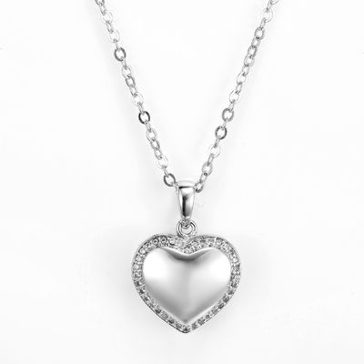 pendente d'argento del cuore di giorno di biglietti di S. Valentino del rodio del pendente di 3.15g 925 CZ