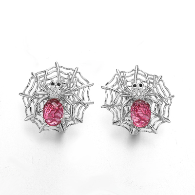 Ragnatela dei cristalli 4.85g di Sterling Silver Stud Earrings With Swarovski del rubino 925