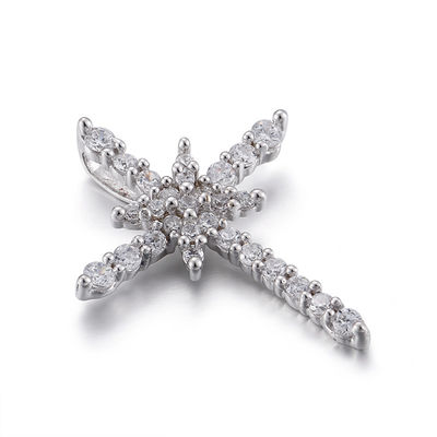 la st Benedict Medal Pendant degli uomini del pendente di zircone dell'oro bianco di 2.5mm